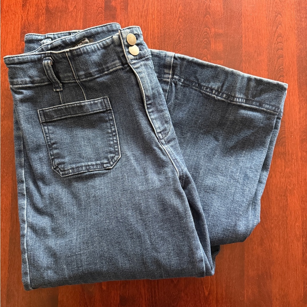 Talbots Wide-Leg Dark Blue Jeans with High Waist